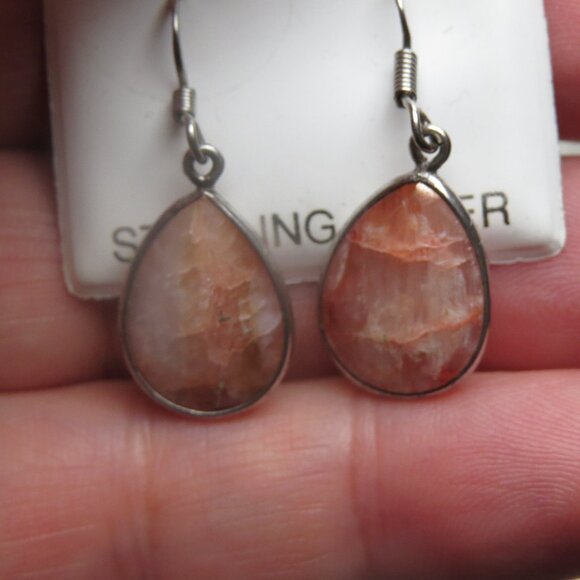 Sterling Silver Lab Created Ruby Earring Hand Crafted - Picture 1 of 3